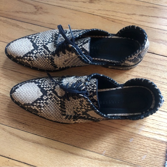 Freda Salvador D'Orsay Snake Skin Flats - Picture 3 of 9